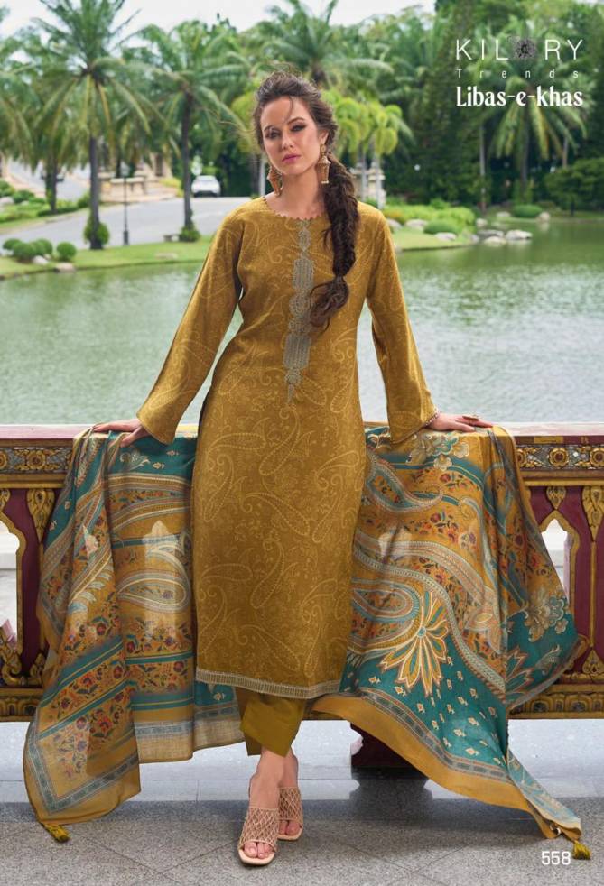 Libas E Khas By Kilory Printed Viscose Pashmina Dress Material